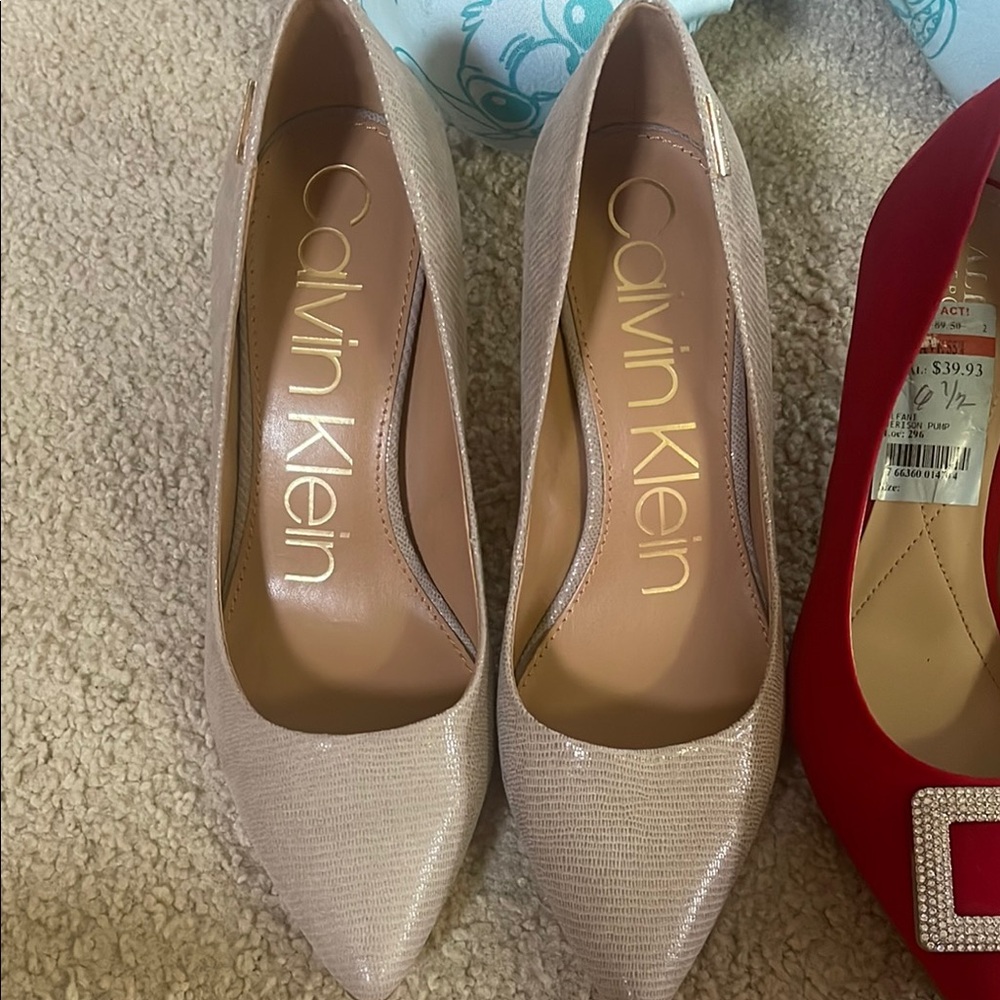 Calvin Klein Cream Heels Elegant Design